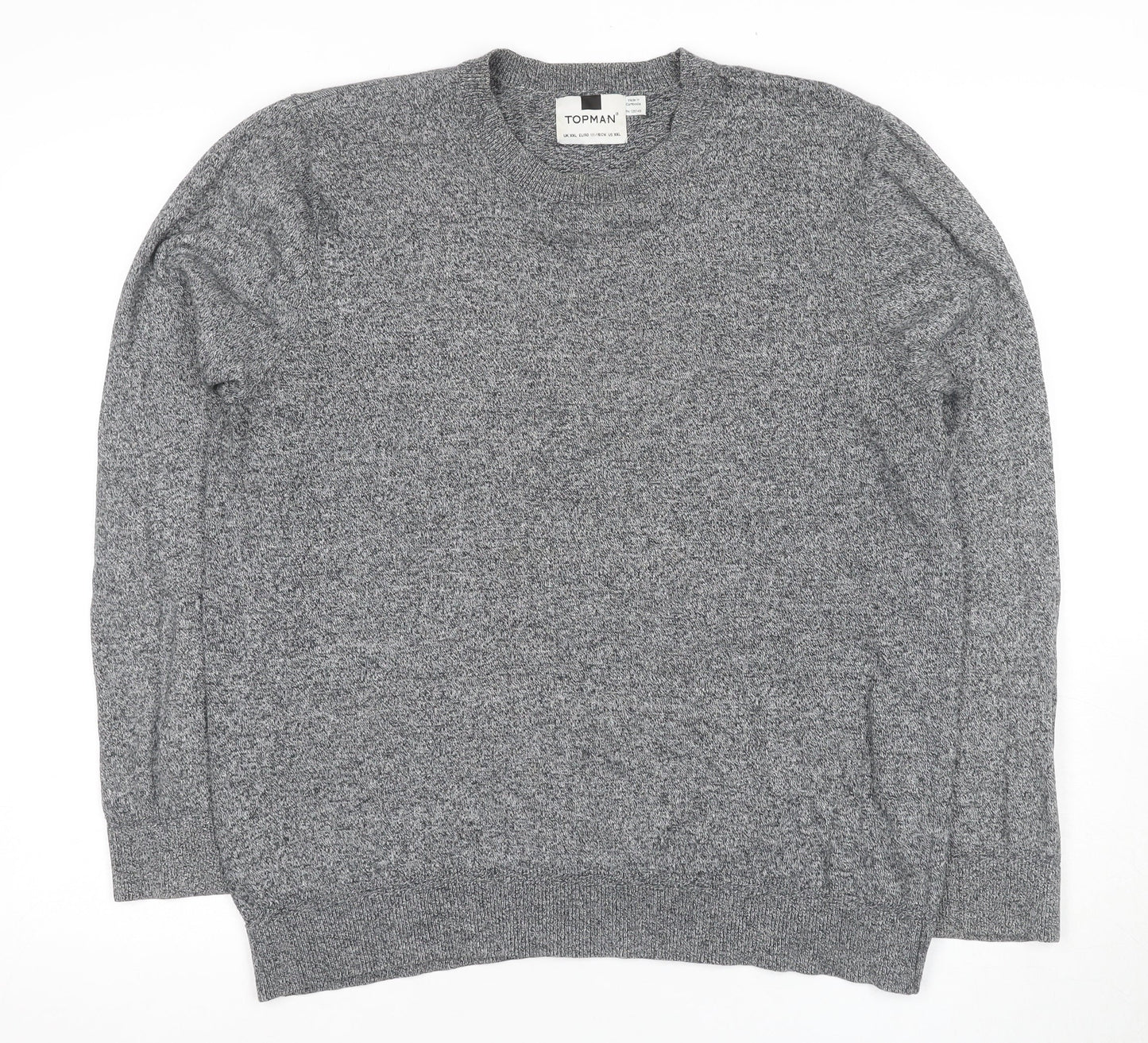 Topman Men's Grey 2XL Cotton Crew Neck Pullover Jumper