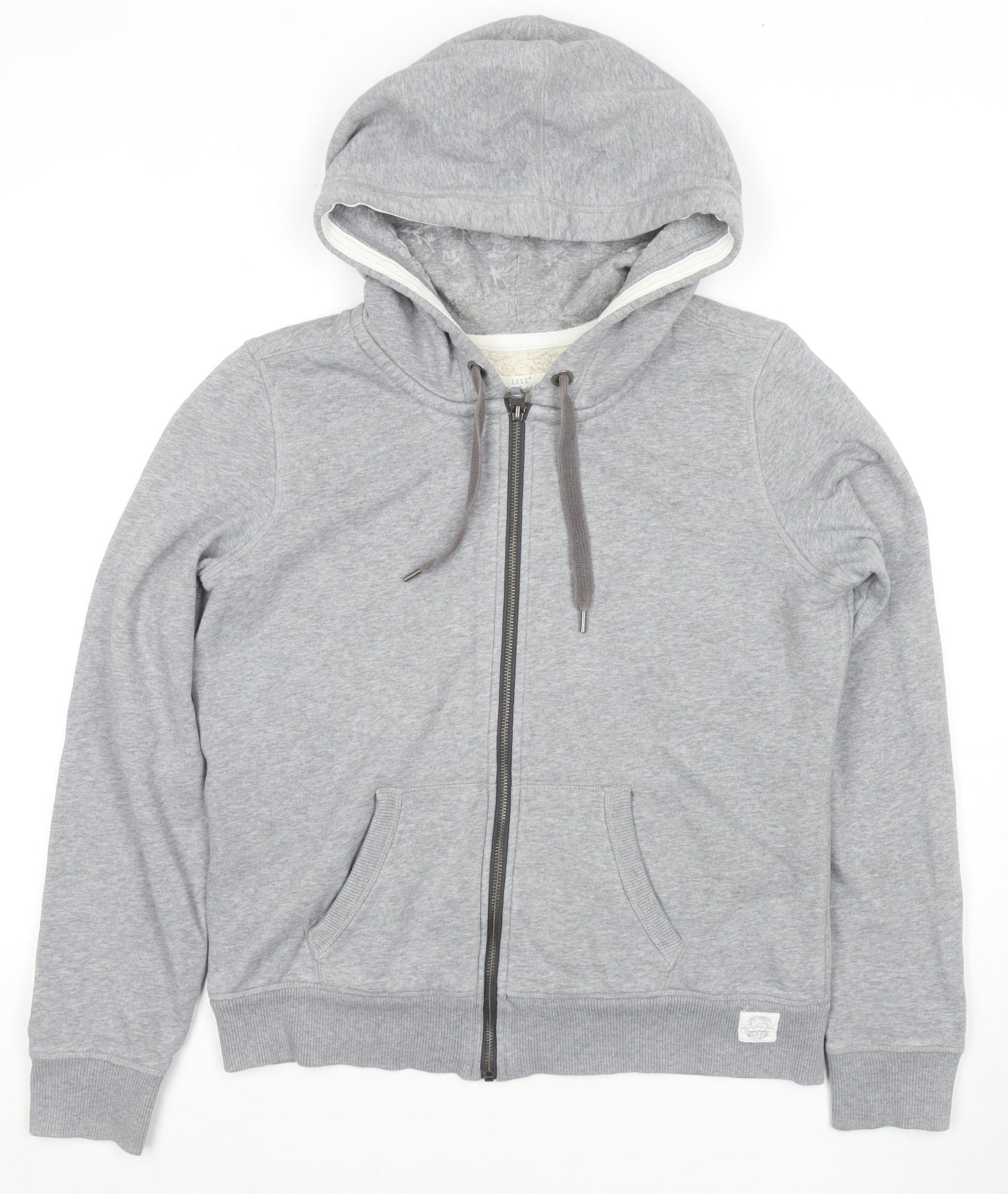 L.O.G.G. Unisex Grey Full Zip Hoodie, Size 12