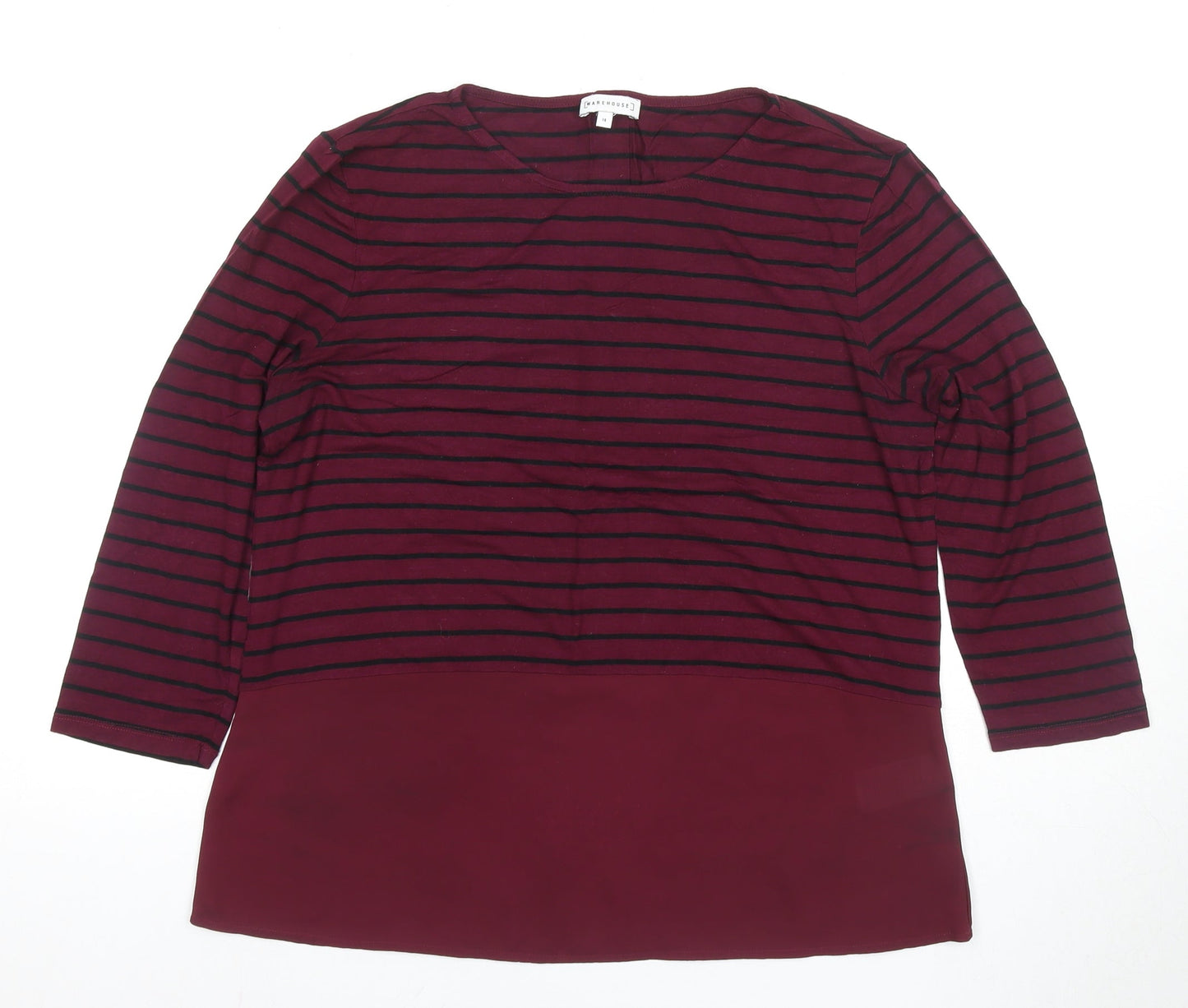 Womens UK Size 40 Warehouse Red Tunic Blouse