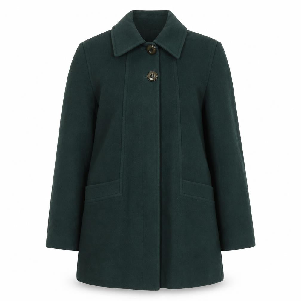 Womens UK Size 14 BHS Green Overcoat