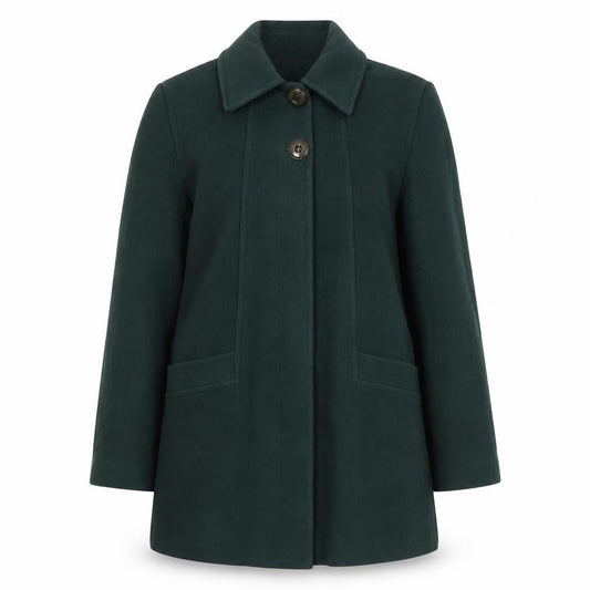Womens UK Size 14 BHS Green Overcoat