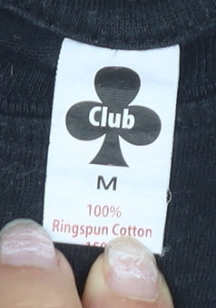 Mens UK Size M Club Black  T-Shirt