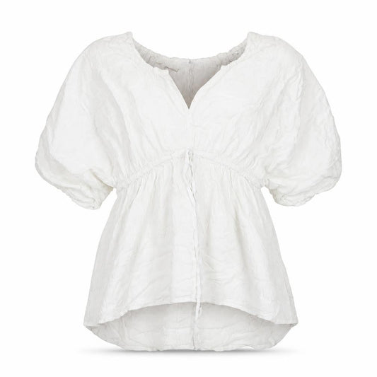 Front view of ASOS Women’s White Cotton Tunic Blouse, size UK 12
