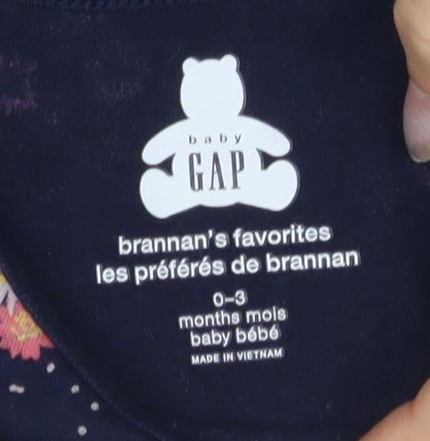 Baby Gap Unisex Floral Babygrow 0-3 Months Multicoloured