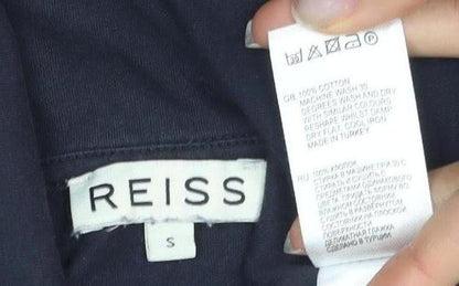 Reiss Men's Blue Long Sleeve Polo Shirt - Small