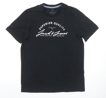 Jack & Jones Boys Black XL Graphic Print T-Shirt