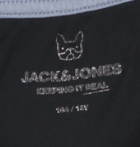 Jack & Jones Boys Black XL Graphic Print T-Shirt