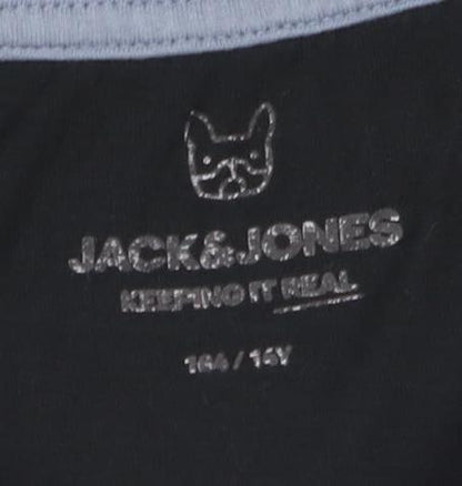 Jack & Jones Boys Black XL Graphic Print T-Shirt