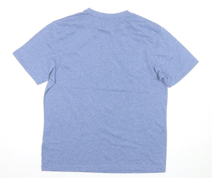 Moss Men's Blue Regular Fit Crew Neck T-Shirt M