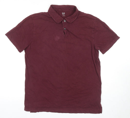 GAP Men's Red Polo Shirt M, Short Sleeves, Cotton