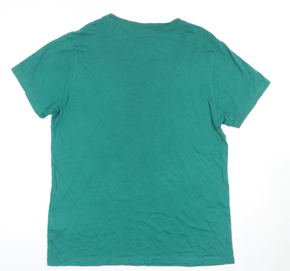 Pierre Cardin Men's Green Biker Graphic T-Shirt M