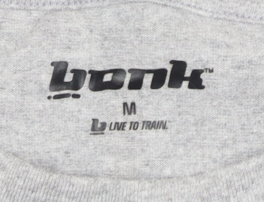 Bonk Men's Grey Medium Crew Neck T-Shirt