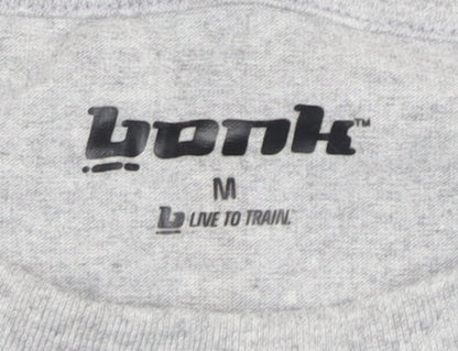Bonk Men's Grey Medium Crew Neck T-Shirt
