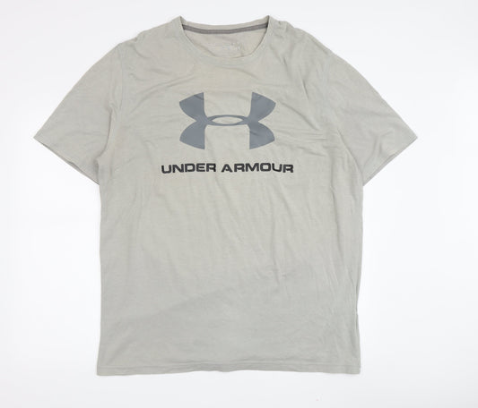 Under Armour Men's Grey T-Shirt, Large, Crew Neck