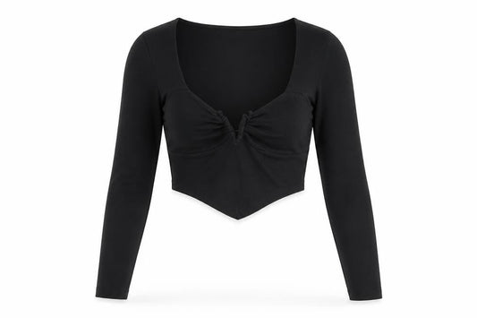 Womens UK Size 10 ASOS Design Black Cropped T-Shirt