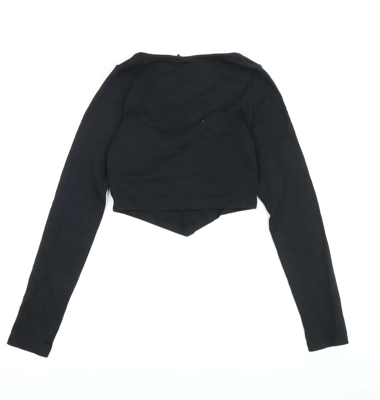 Womens UK Size 10 ASOS Design Black Cropped T-Shirt