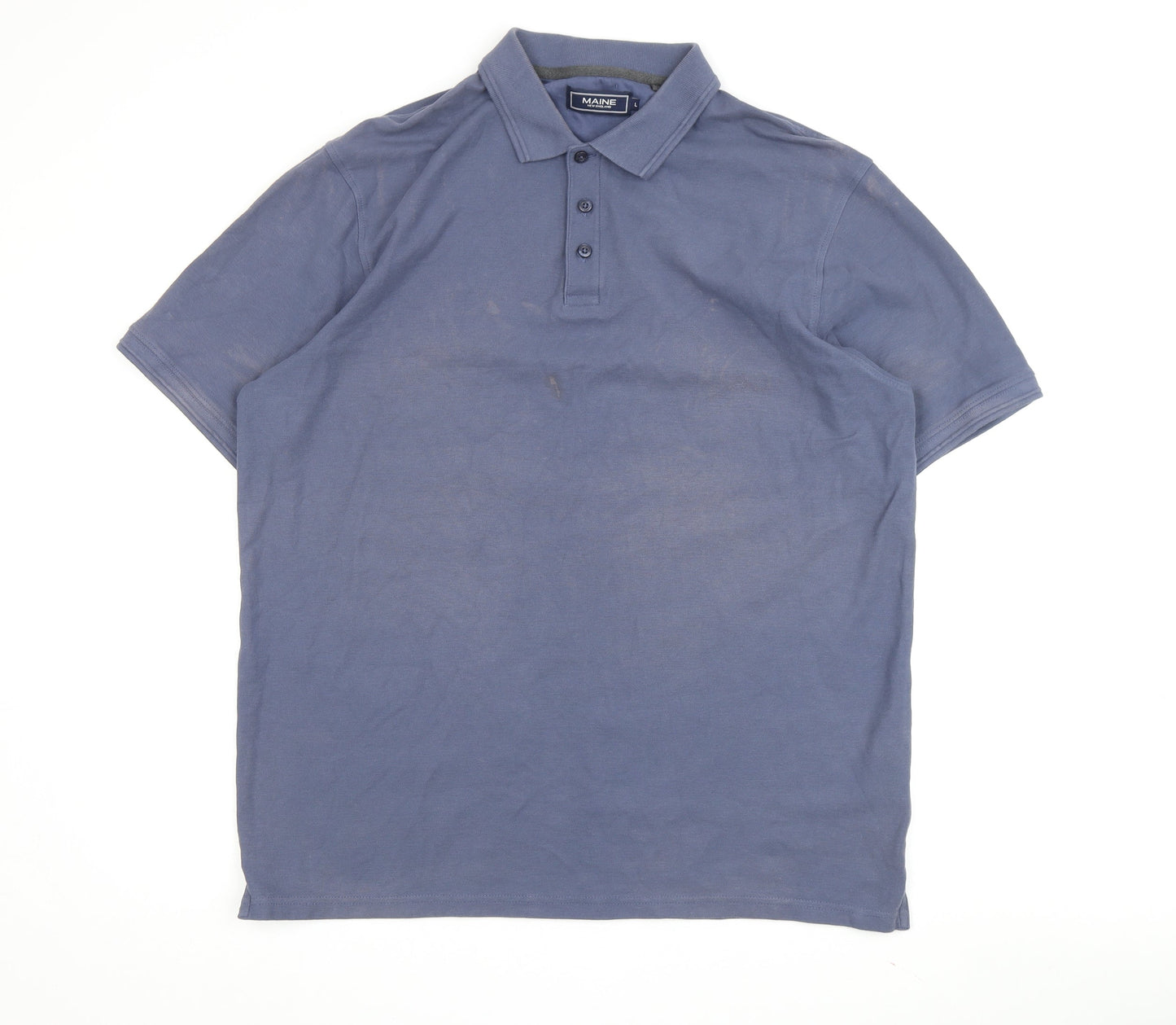 Maine New England Men's Blue Polo Shirt Large Casual