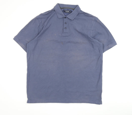 Maine New England Men's Blue Polo Shirt Large Casual
