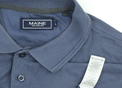 Maine New England Men's Blue Polo Shirt Large Casual