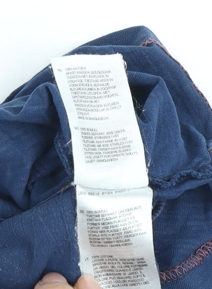 White Stuff Men's Blue Cotton T-Shirt, Size L, Classic Crew Neck