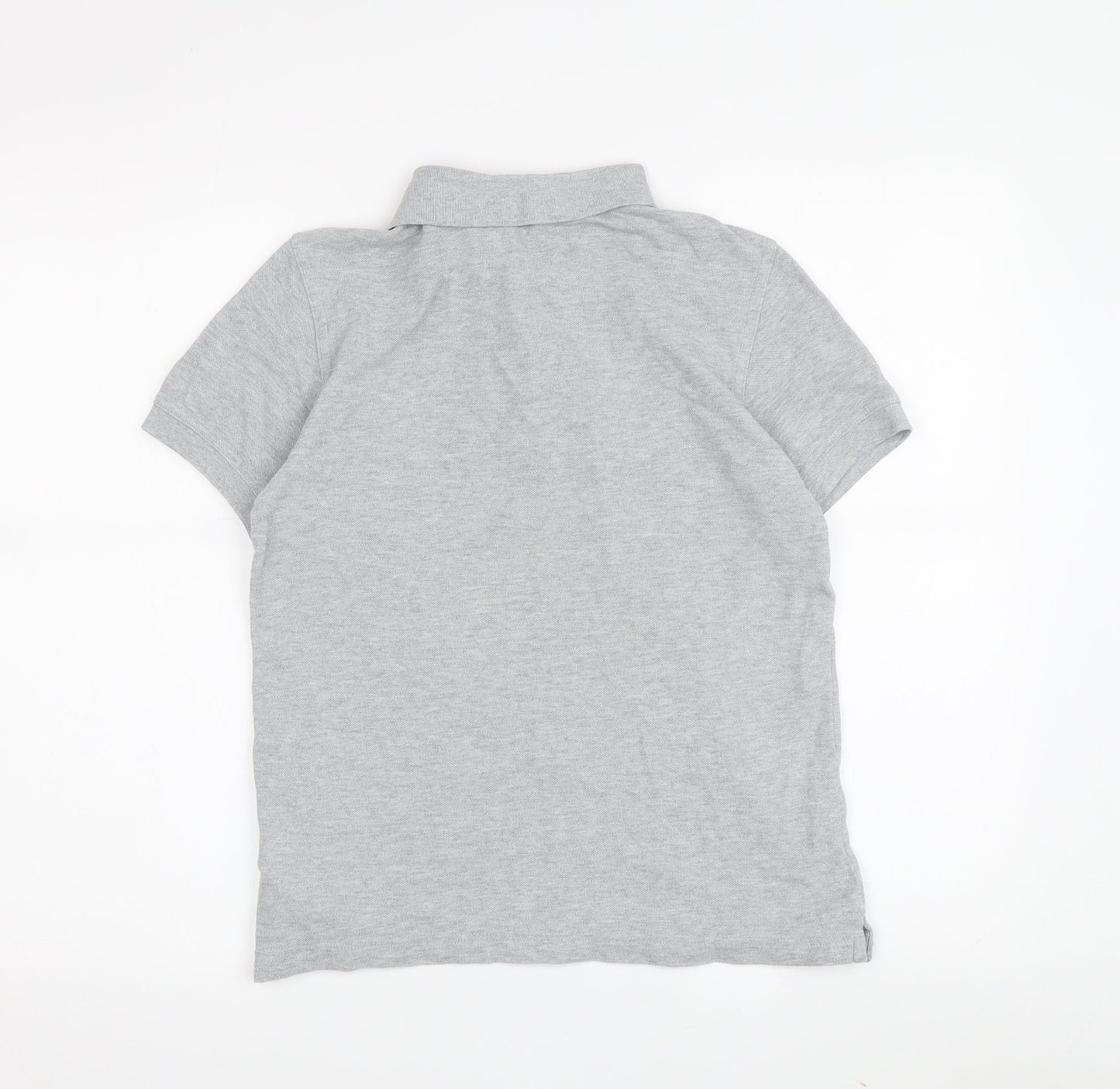 Benetton Boys Grey Polo Shirt 2XL Short Sleeve Logo Accent