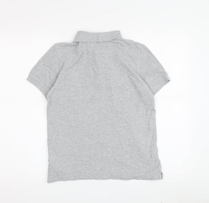 Benetton Boys Grey Polo Shirt 2XL Short Sleeve Logo Accent