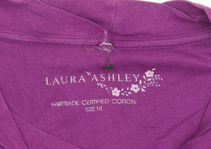 Womens UK Size 16 Laura Ashley Purple Basic T-Shirt
