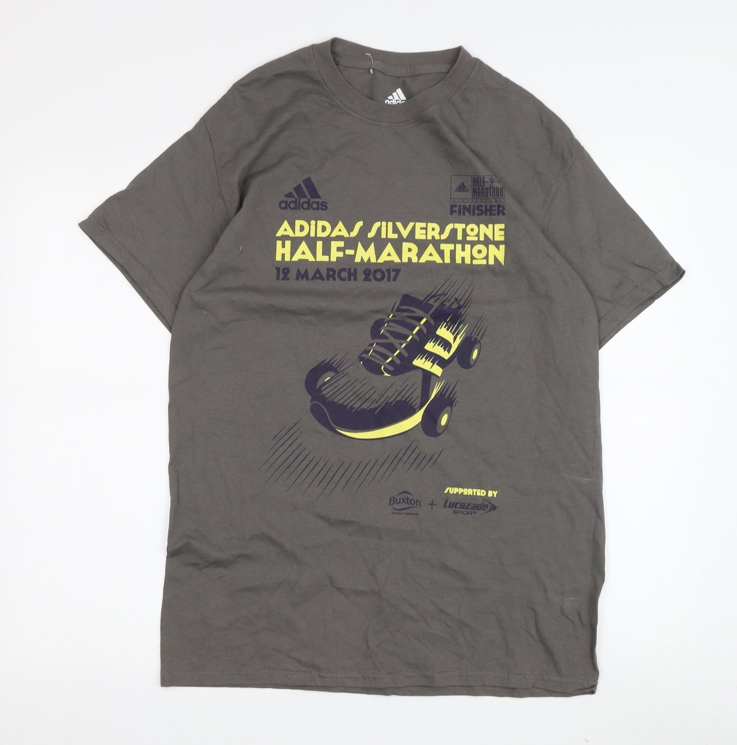 Adidas Men's Grey Graphic Print T-Shirt M