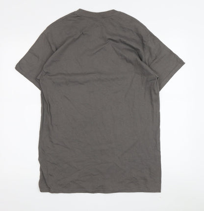 Adidas Men's Grey Graphic Print T-Shirt M