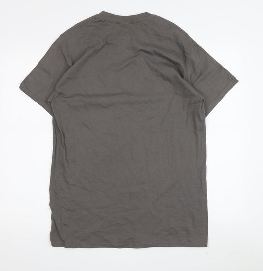 Adidas Men's Grey Graphic Print T-Shirt M