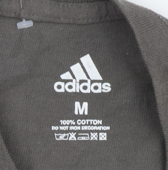 Adidas Men's Grey Graphic Print T-Shirt M