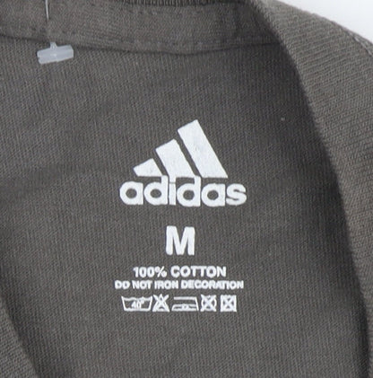 Adidas Men's Grey Graphic Print T-Shirt M