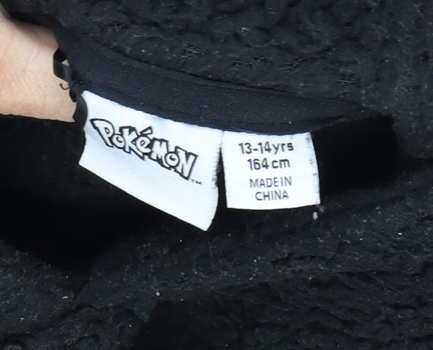 Pokémon Girls Black Fleece Pikachu Hoodie 13-14 Years