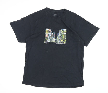 Urban Outfitters Black Cityscape T-Shirt - S, Oversized Fit