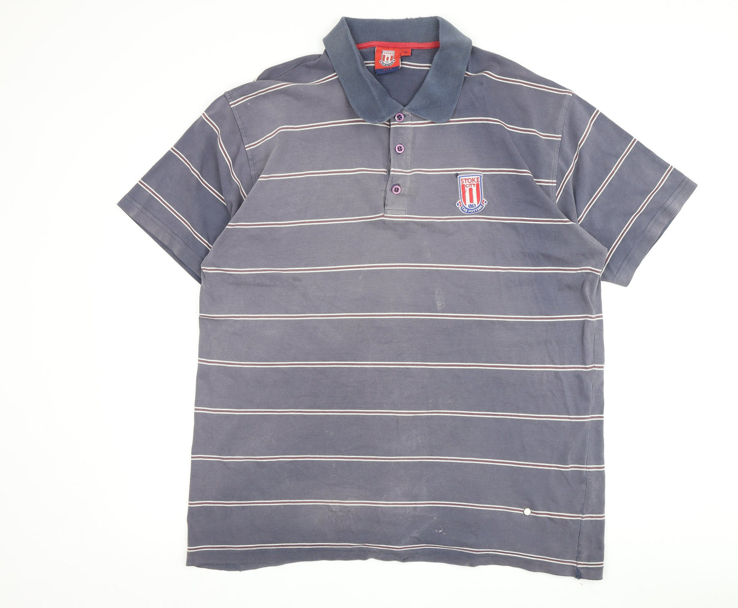 Stoke City FC Men's Grey XL Polo Shirt