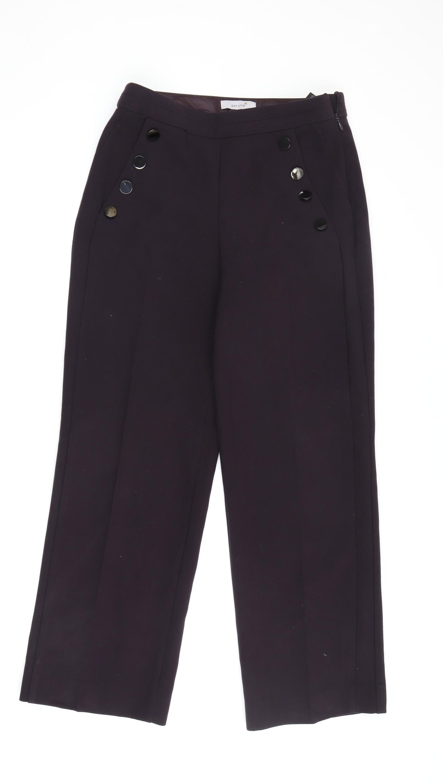 Womens UK Size 10 Marks and Spencer Regular Fit Dress Pants Purple Trousers