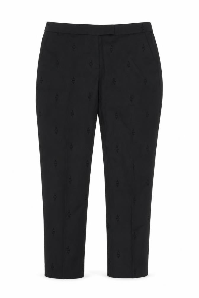 Womens UK Size 12 Warehouse Regular Fit Cropped Black Trousers