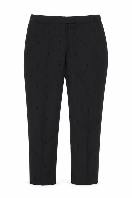 Womens UK Size 12 Warehouse Regular Fit Cropped Black Trousers