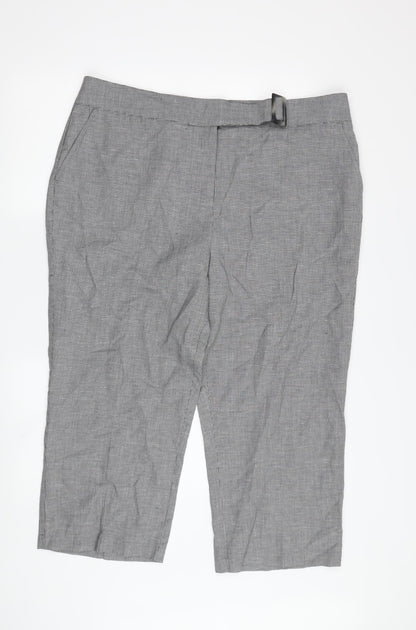 Womens UK Size 18 Per Una Regular Fit Cropped Grey Trousers