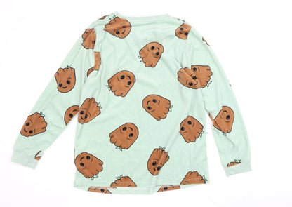 Marvel Women's Green Pyjama Top, Size 10-12, Groot Print