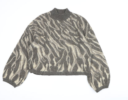 Womens UK Size M Pieces Grey Pullover Jumper
