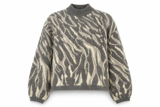 Womens UK Size M Pieces Grey Pullover Jumper