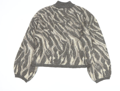 Womens UK Size M Pieces Grey Pullover Jumper
