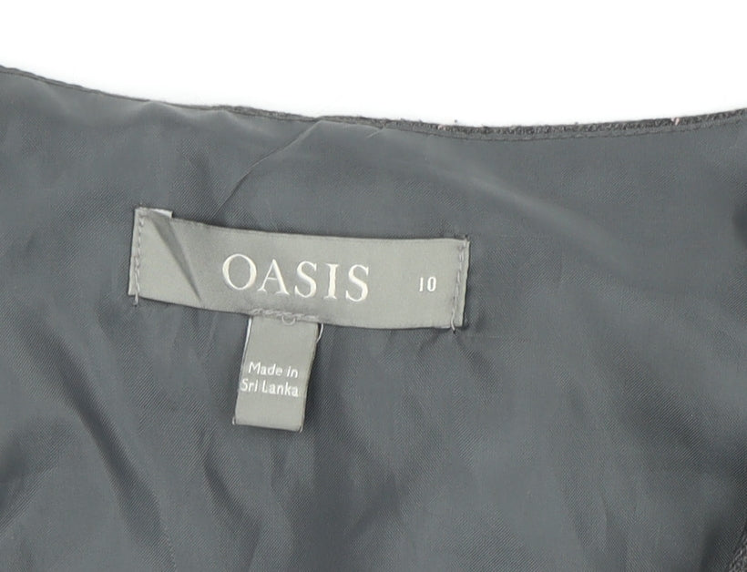 Oasis Women's Grey Check Pinafore Dress Size 10