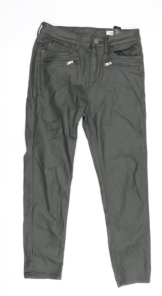 Womens UK Size 12 Marks and Spencer Regular Fit Skinny Green Trousers