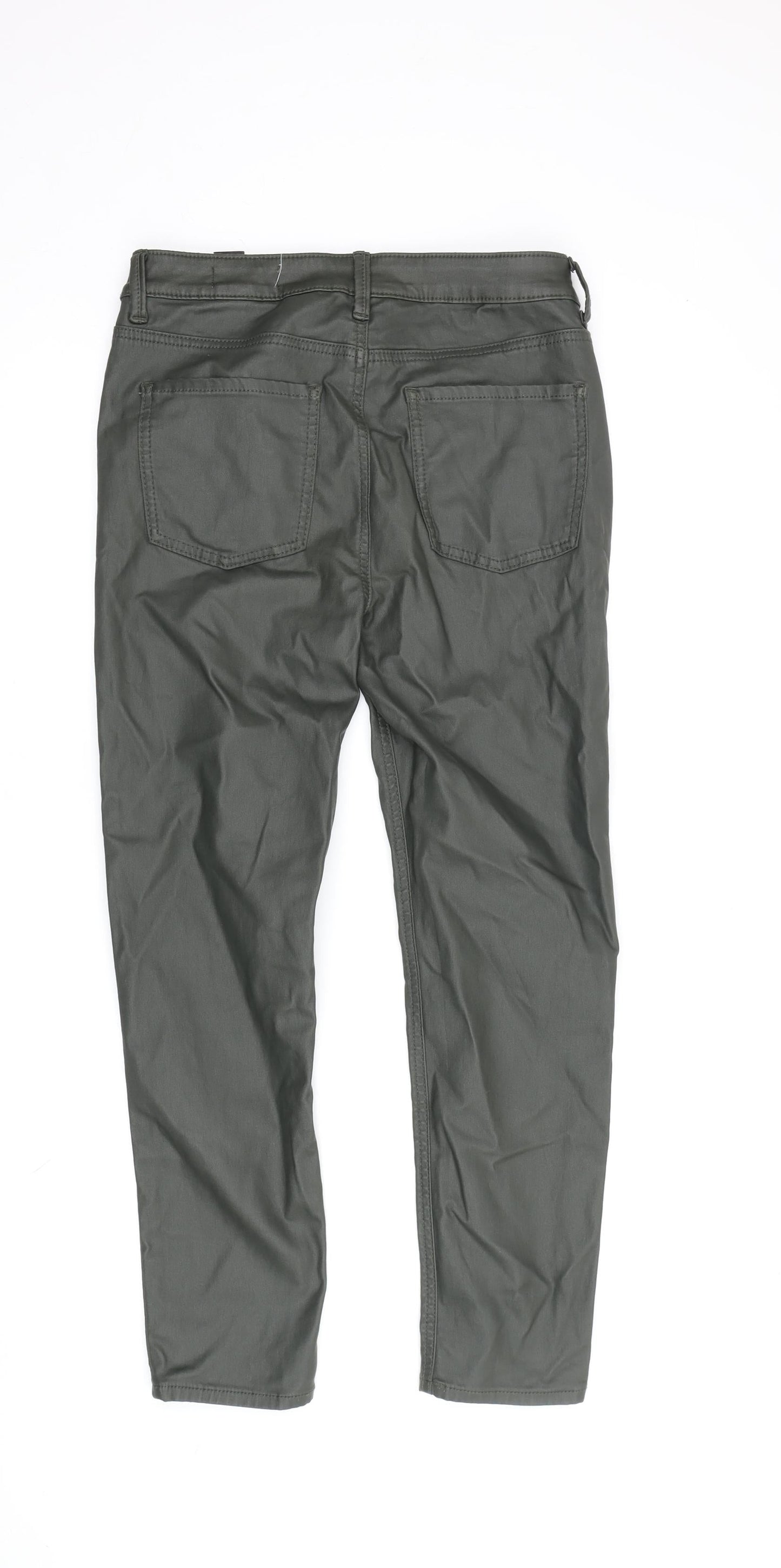Womens UK Size 12 Marks and Spencer Regular Fit Skinny Green Trousers