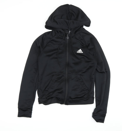 Adidas Boys Black Full Zip Hoodie Size S
