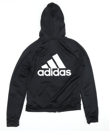 Adidas Boys Black Full Zip Hoodie Size S