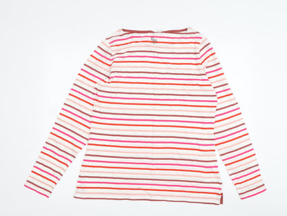 Boden Women's Multicoloured Striped T-Shirt, Size 14