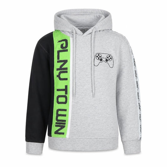 City Comfort Boys Grey Black Gaming Hoodie 7-8 Years